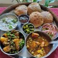 GRAVY SABJI, DRY SABJI , 4 CHAPATI , GULAB JAMUN 2, DAL RICE / PULAO, PICKEL, PAPAD, SALAD [ LIMITED ]