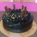 Designer chocolate kitkat cake + Popper 40 inch + Sparkle candle 